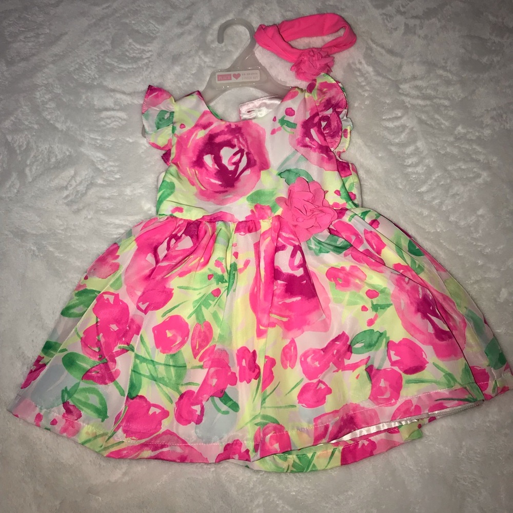 Pink floral dress
